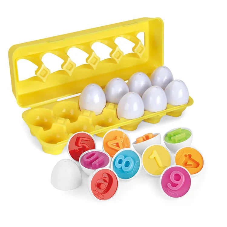 Juguete de huevos inteligentes Montessori para bebés, juegos de rompecabezas a juego, clasificador de formas, juguetes educativos de aprendizaje para niños de 2 a 3 años, regalo de Pascua