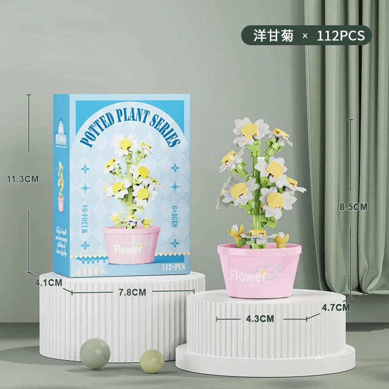 Ramo de flores Mini Diy juguetes de bloques de construcción para niños bloques para adultos Constructor Micro ladrillos conjunto de construcción regalo