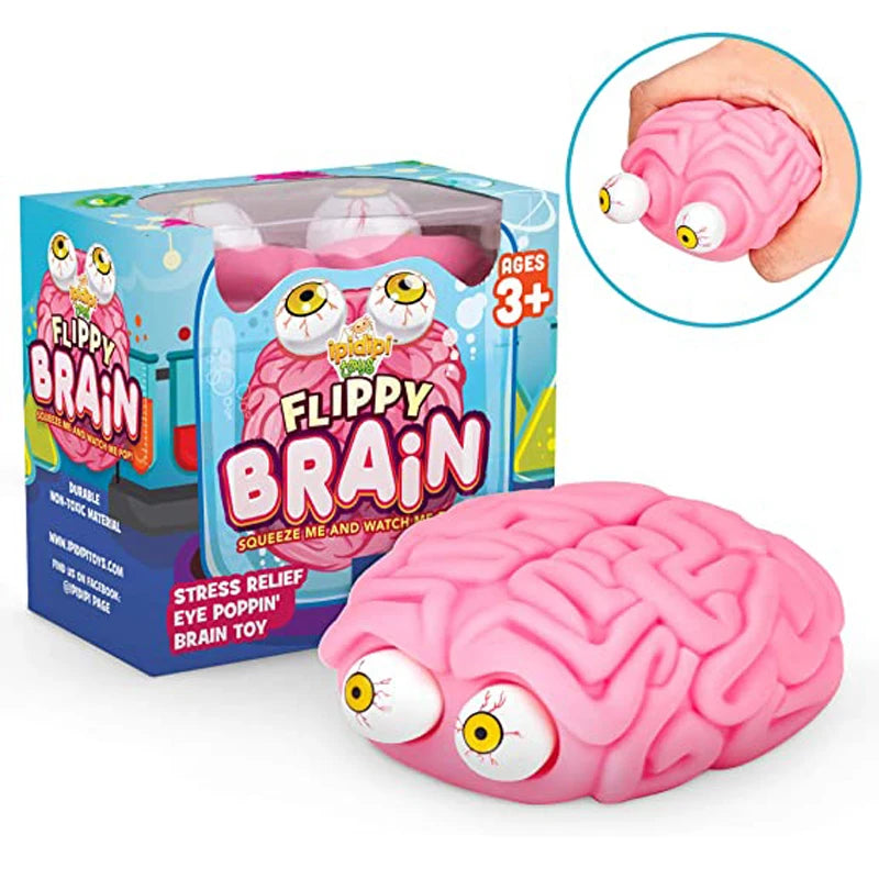 Flippy Brain Squishy Eye Popping Squeeze Fidget Splat Toy Bola para aliviar el estrés y la ansiedad Juguetes de enfoque antiansiedad Regalo para niños