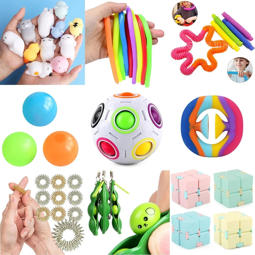 Juguetes sensoriales blandos para niños con autismo y ansiedad, juguetes de tubo retráctil para adultos, juguetes de guisante para apretar