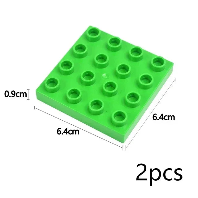 Placa base Duploes de gran tamaño, placas de montaje de ladrillos de 16x16 puntos, partículas grandes, figuras clásicas de animales, bloques de construcción, juguetes para niños