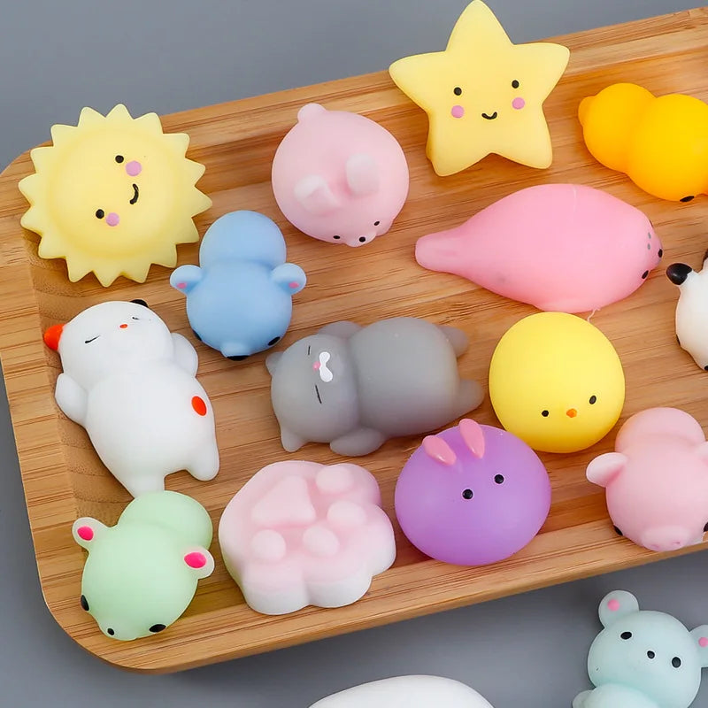 50-5 uds Mochi Squishies Kawaii Anima juguetes blandos para niños pelota antiestrés para apretar favores de fiesta juguetes para aliviar el estrés para cumpleaños