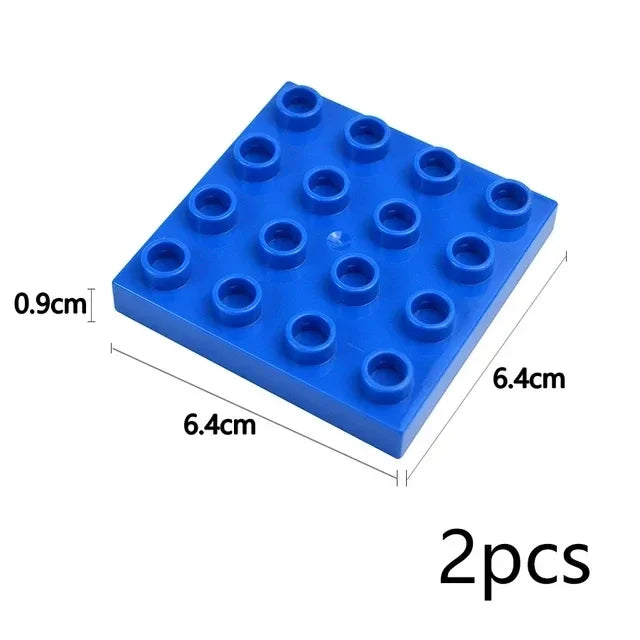 Placa base Duploes de gran tamaño, placas de montaje de ladrillos de 16x16 puntos, partículas grandes, figuras clásicas de animales, bloques de construcción, juguetes para niños