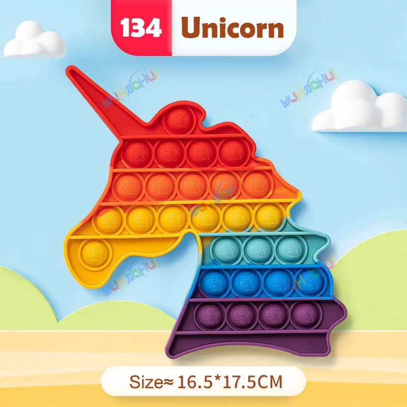 Arco Iris Pop Push Bubblle Fidget juguetes antiestrés para niños adultos juguetes sensoriales de necesidades especiales juguetes interactivos para niños