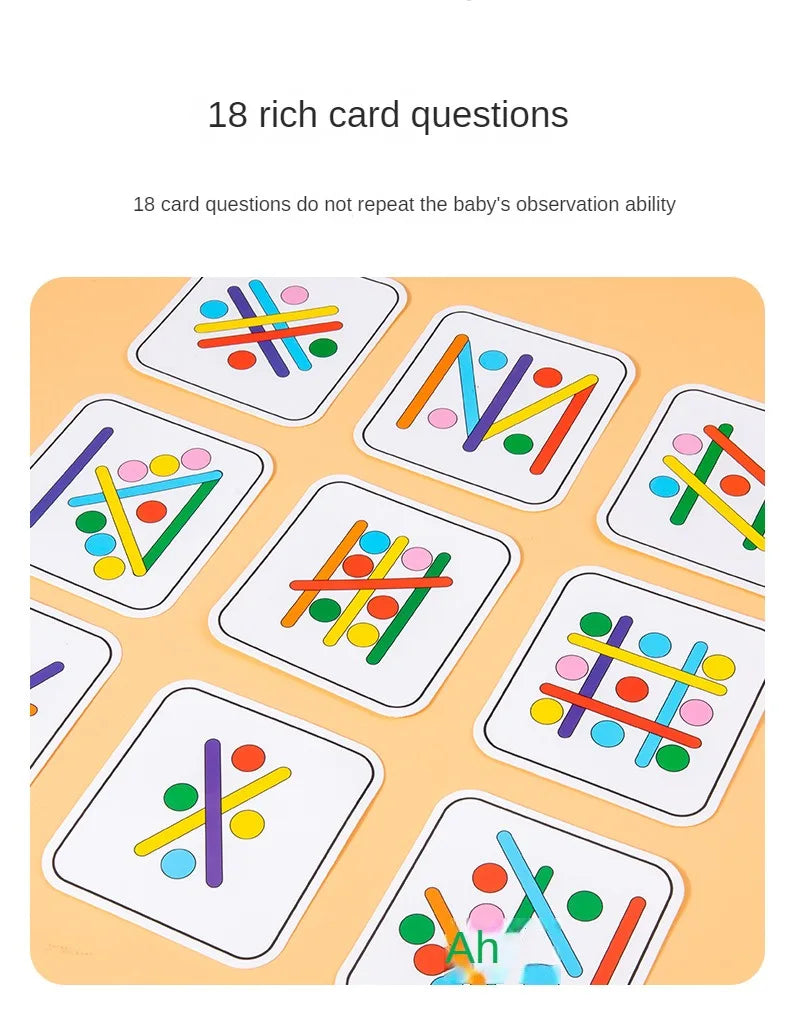Rompecabezas Montessori para niños, juego de rompecabezas 3D de madera, palo Tangram, forma de anillo geométrico a juego, juguetes educativos para edades tempranas