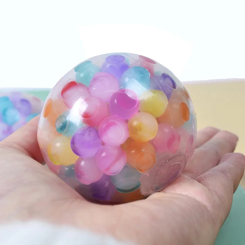 6cm niños exótico pellizco el arco iris cuenta Bola reductora de presión Bola de ventilación juguete de descompresión TPR pellizco Le bola de uva juguetes para adultos