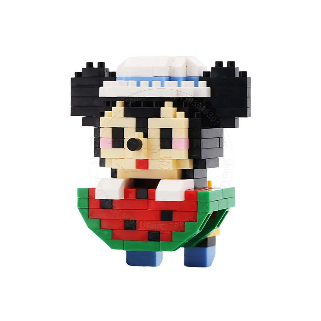 Stitch Disney princesa Elsa LinaBell bloques de construcción Mickey Mouse pato Mini figuras de acción bloques montar juguetes ladrillo niños regalos