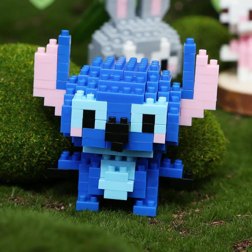 Stitch Disney princesa Elsa LinaBell bloques de construcción Mickey Mouse pato Mini figuras de acción bloques montar juguetes ladrillo niños regalos