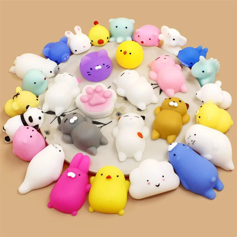 50-5 uds Mochi Squishies Kawaii Anima juguetes blandos para niños pelota antiestrés para apretar favores de fiesta juguetes para aliviar el estrés para cumpleaños