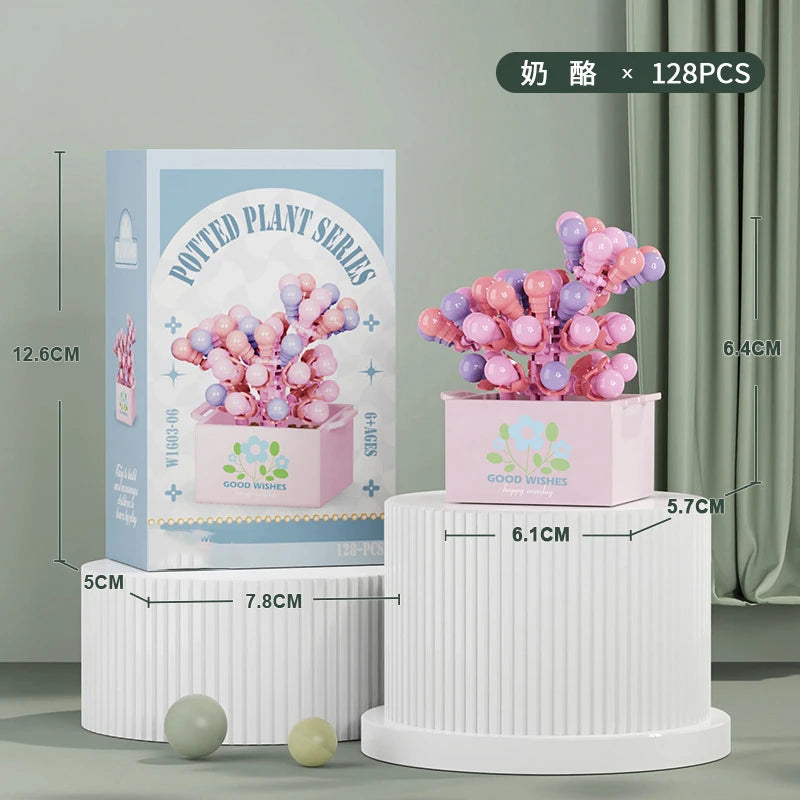 Ramo de flores Mini Diy juguetes de bloques de construcción para niños bloques para adultos Constructor Micro ladrillos conjunto de construcción regalo