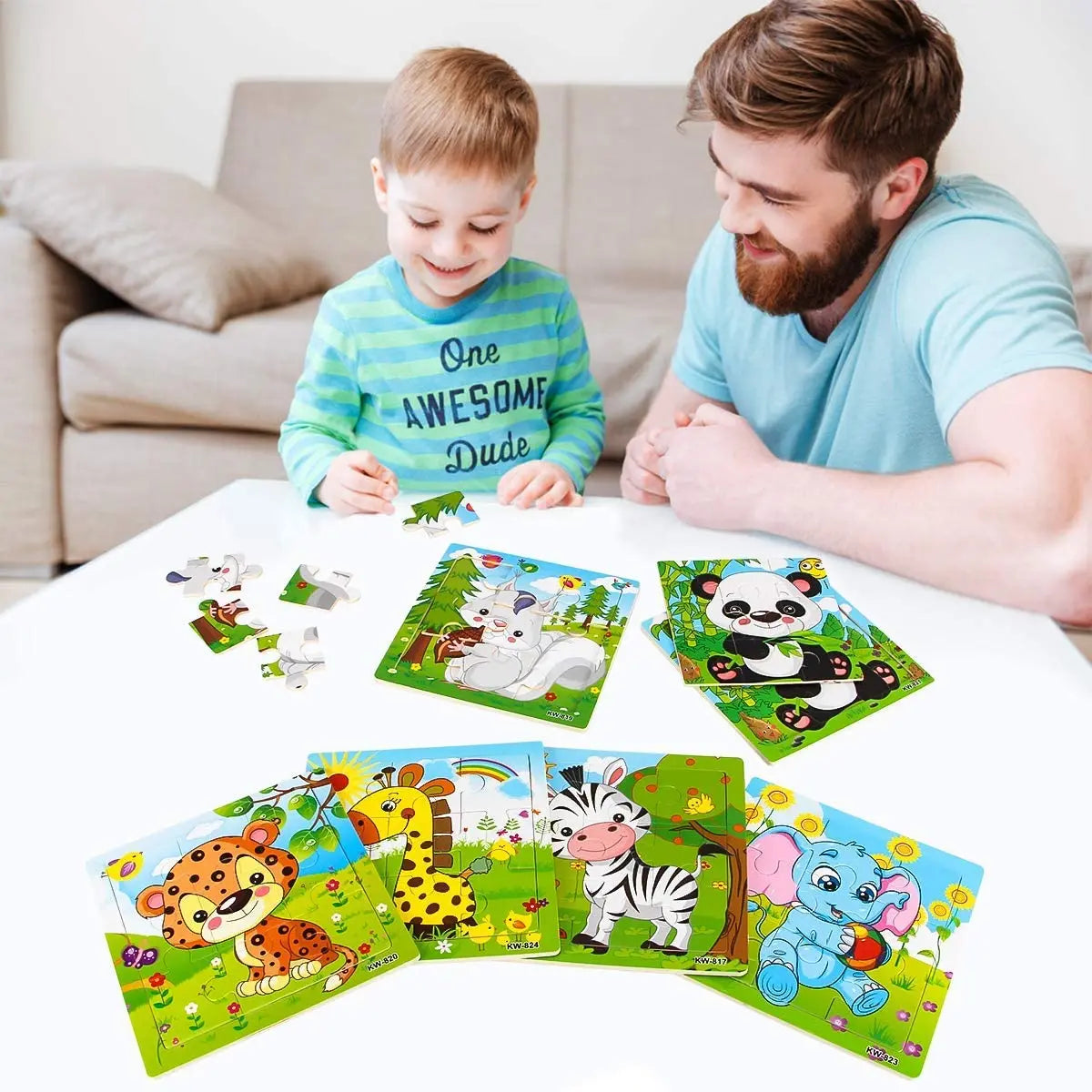 Rompecabezas de madera para niños de 2, 3, 4 y 5 años, juguetes para niños, juego de juguetes educativos para preescolar, rompecabezas de animales para niños y niñas, 9/16