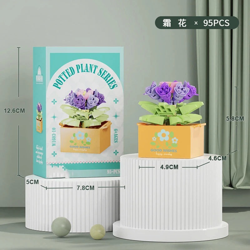 Ramo de flores Mini Diy juguetes de bloques de construcción para niños bloques para adultos Constructor Micro ladrillos conjunto de construcción regalo