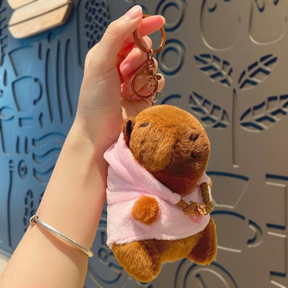 Lindo juguete de peluche de capibara de tamaño pequeño con alas Sudadera con capucha simulación muñeco de capibara juguete esponjoso regalos de cumpleaños