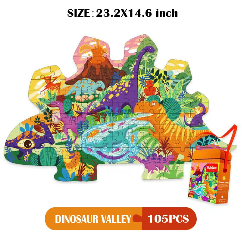 Hahowa-rompecabezas de animales único para niños, juguete con caja de regalo de papel, juegos educativos Montesorri, juguetes, regalos para niños
