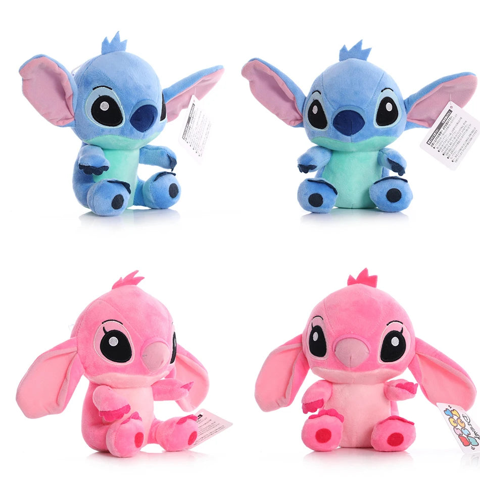 Muñecos de peluche de punto azul y rosa de dibujos animados de Disney, juguetes de Anime Lilo y Stitch de 20CM, juguetes de peluche Stich, regalos de navidad para niños