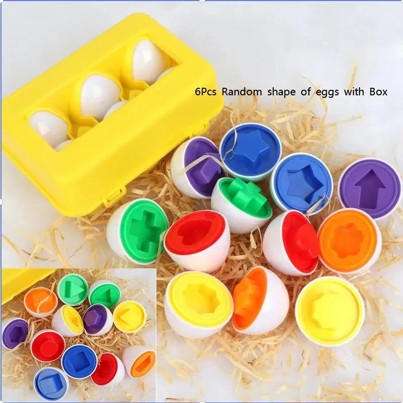 Juguete de huevos inteligentes Montessori para bebés, juegos de rompecabezas a juego, clasificador de formas, juguetes educativos de aprendizaje para niños de 2 a 3 años, regalo de Pascua