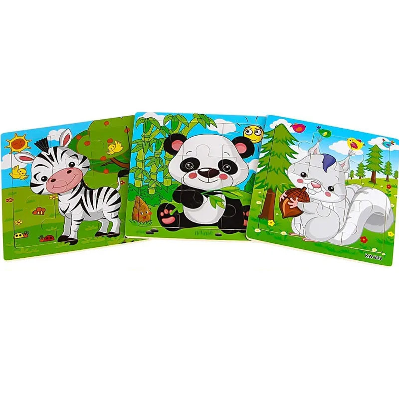 Rompecabezas de madera para niños de 2, 3, 4 y 5 años, juguetes para niños, juego de juguetes educativos para preescolar, rompecabezas de animales para niños y niñas, 9/16