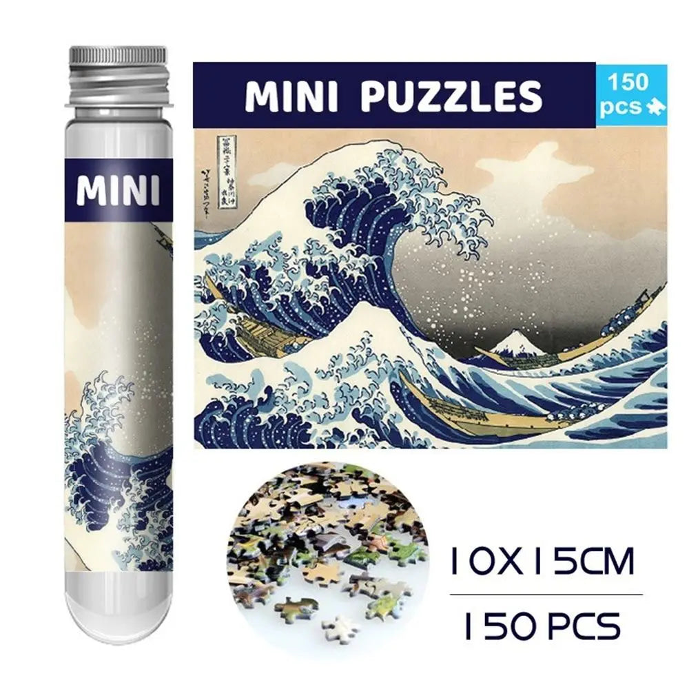 Rompecabezas de pintura al óleo para adultos y niños, Mini tubo de ensayo, regalos, juguetes educativos familiares, 150 piezas por juego