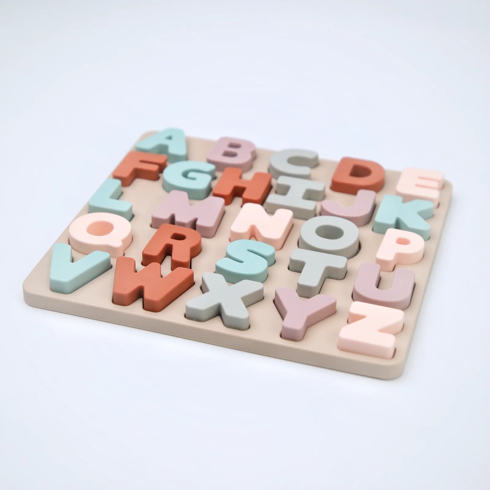 Rompecabezas Abc educativo de silicona, estuche superior y letras más inferiores para regalos, invitados de cumpleaños para niños, niñas, niños en edad preescolar
