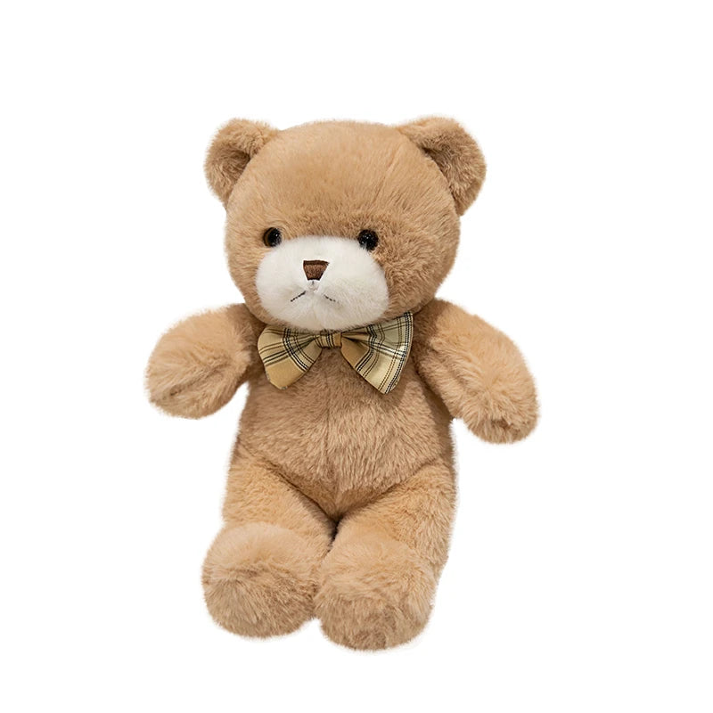 30CM Kawaii colorido pajarita oso muñeca de peluche abrazo oso muñeca regalo de cumpleaños almohada oso de peluche hogar sala de estar dormitorio