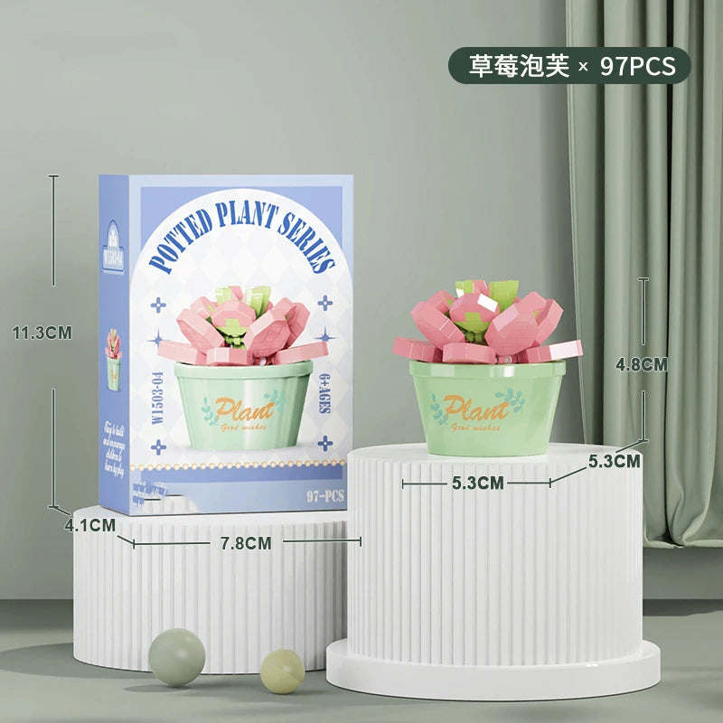 Ramo de flores Mini Diy juguetes de bloques de construcción para niños bloques para adultos Constructor Micro ladrillos conjunto de construcción regalo