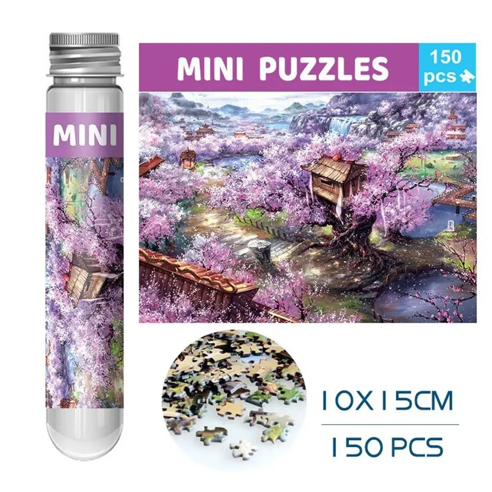 Rompecabezas de pintura al óleo para adultos y niños, Mini tubo de ensayo, regalos, juguetes educativos familiares, 150 piezas por juego