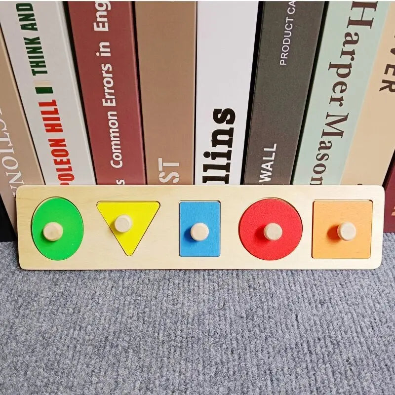 Rompecabezas Montessori de formas múltiples, rompecabezas de madera, juguete, tablero de agarre geométrico, clasificador de colores de formas educativas para bebés y niños de 1 2 3 Y