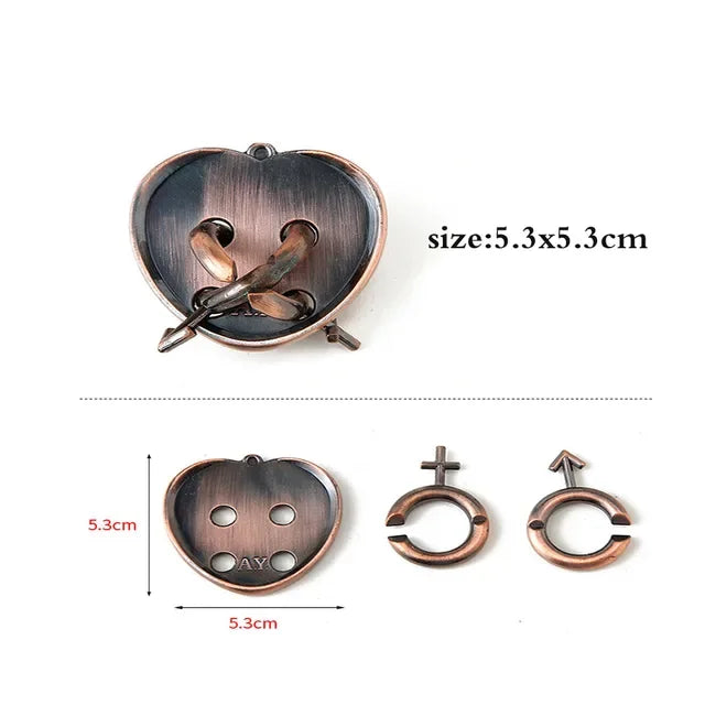 Rompecabezas de Metal IQ clásico para niños y adultos, rompecabezas mágico desconcertante, juego de rompecabezas con cordón, desbloqueo, juguete novedoso, 1 ud.