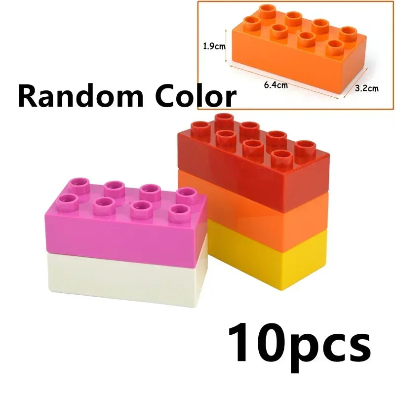 Placa base Duploes de gran tamaño, placas de montaje de ladrillos de 16x16 puntos, partículas grandes, figuras clásicas de animales, bloques de construcción, juguetes para niños