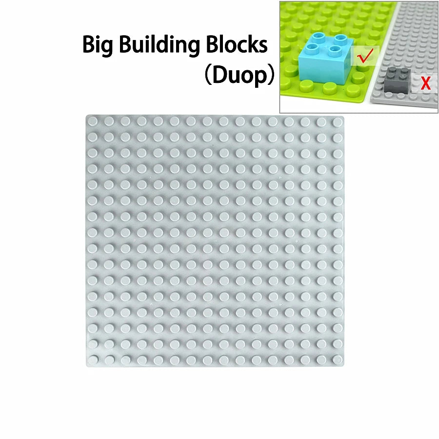 Placa base Duploes de gran tamaño, placas de montaje de ladrillos de 16x16 puntos, partículas grandes, figuras clásicas de animales, bloques de construcción, juguetes para niños