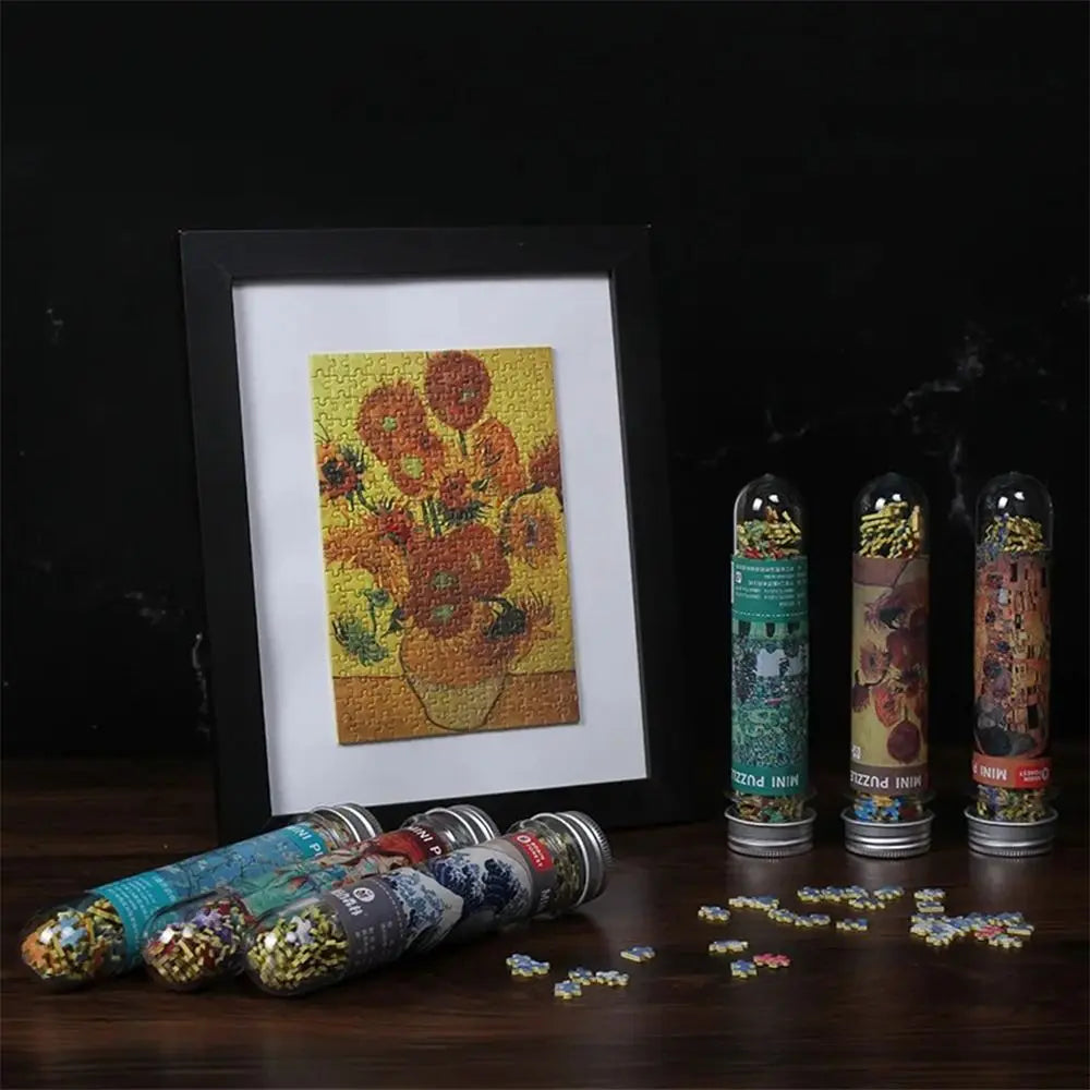 Rompecabezas de pintura al óleo para adultos y niños, Mini tubo de ensayo, regalos, juguetes educativos familiares, 150 piezas por juego