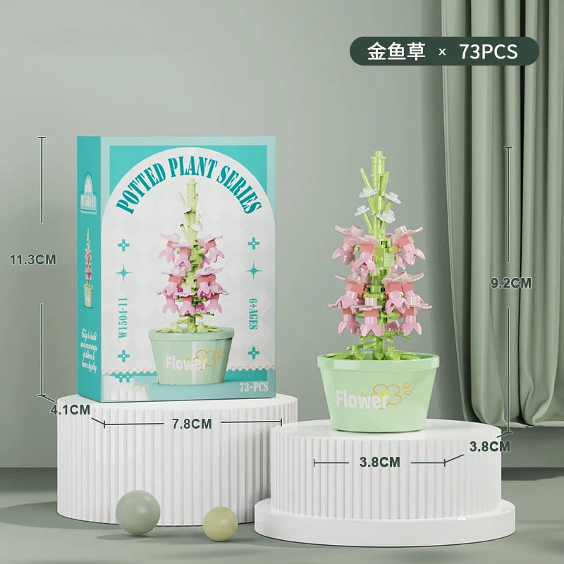 Ramo de flores Mini Diy juguetes de bloques de construcción para niños bloques para adultos Constructor Micro ladrillos conjunto de construcción regalo