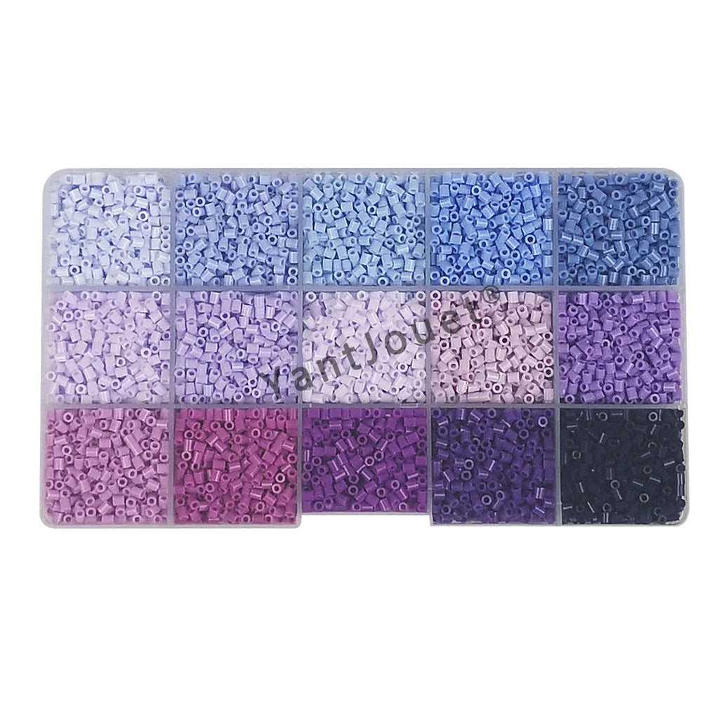 Yantjouet-Juego de Mini cuentas de 15 colores y 2,6mm, 650 Uds., rompecabezas de cuentas Hama, juguete para regalo para niños, cuentas de hierro DIY para chico, regalo