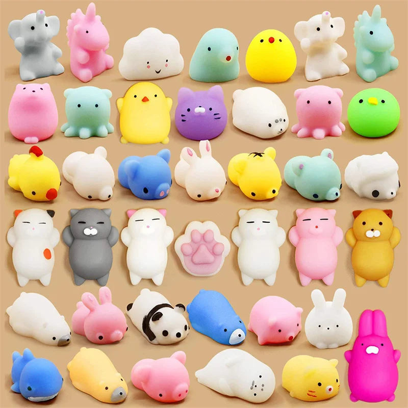 50-5 uds Mochi Squishies Kawaii Anima juguetes blandos para niños pelota antiestrés para apretar favores de fiesta juguetes para aliviar el estrés para cumpleaños