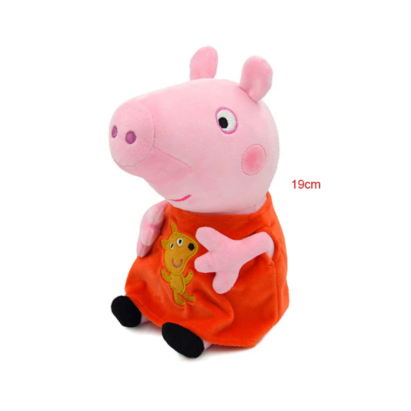 19cm Original Peppa Pig juguetes de peluche George Eddie Bear Mr dinosaurio figura de Anime juguetes de peluche niños juguete de regalo de Navidad